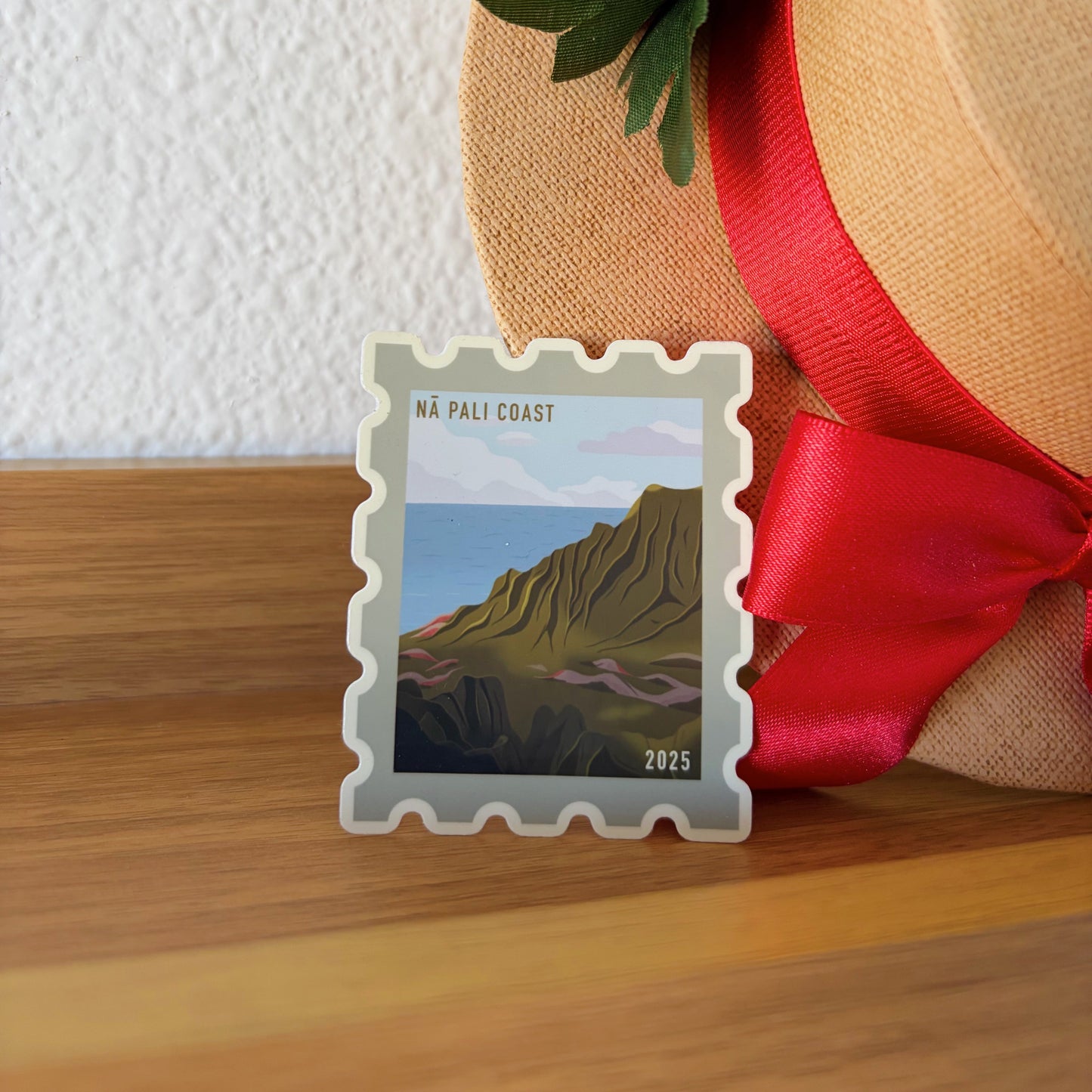 Nā Pali Coast Postage Stamp Sticker