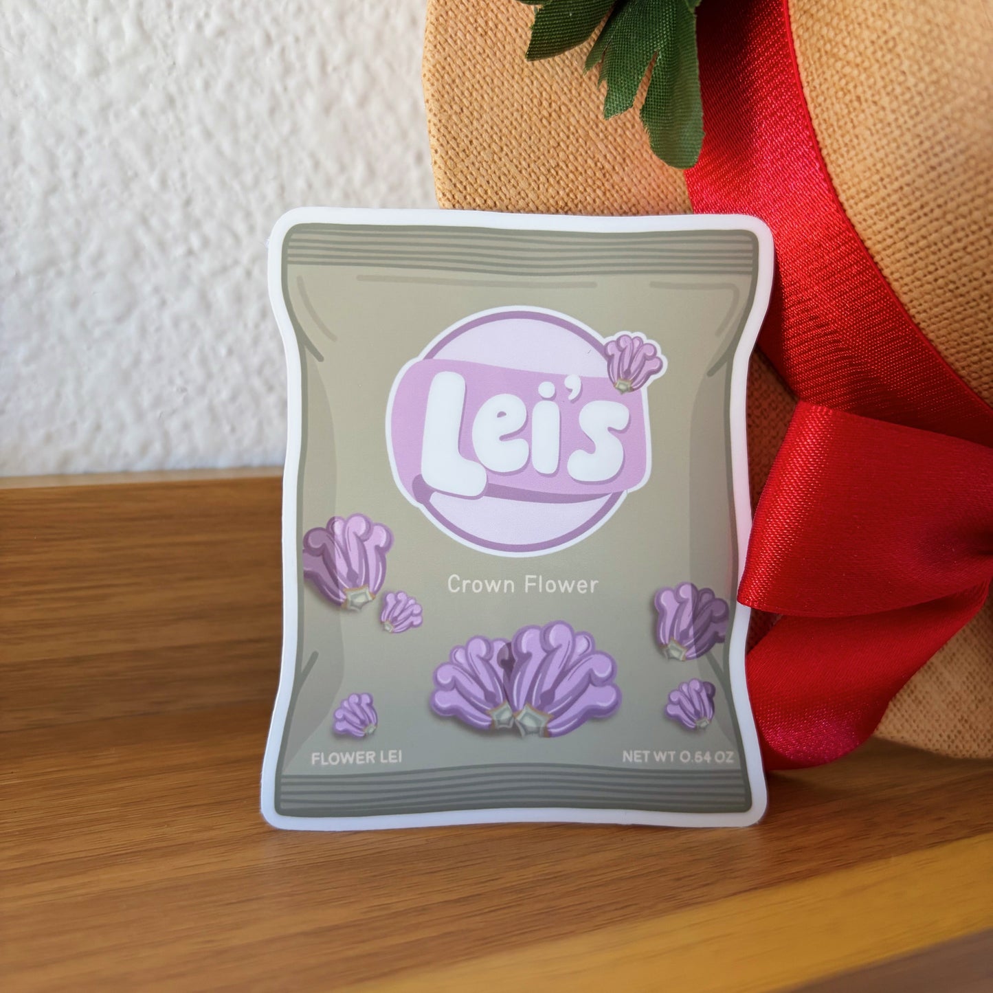 bag of lei's crown flower sticker