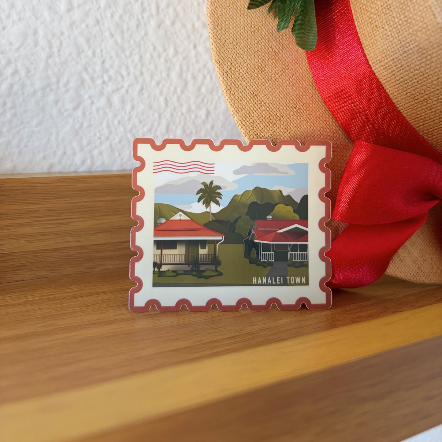 hanalei town postage stamp sticker