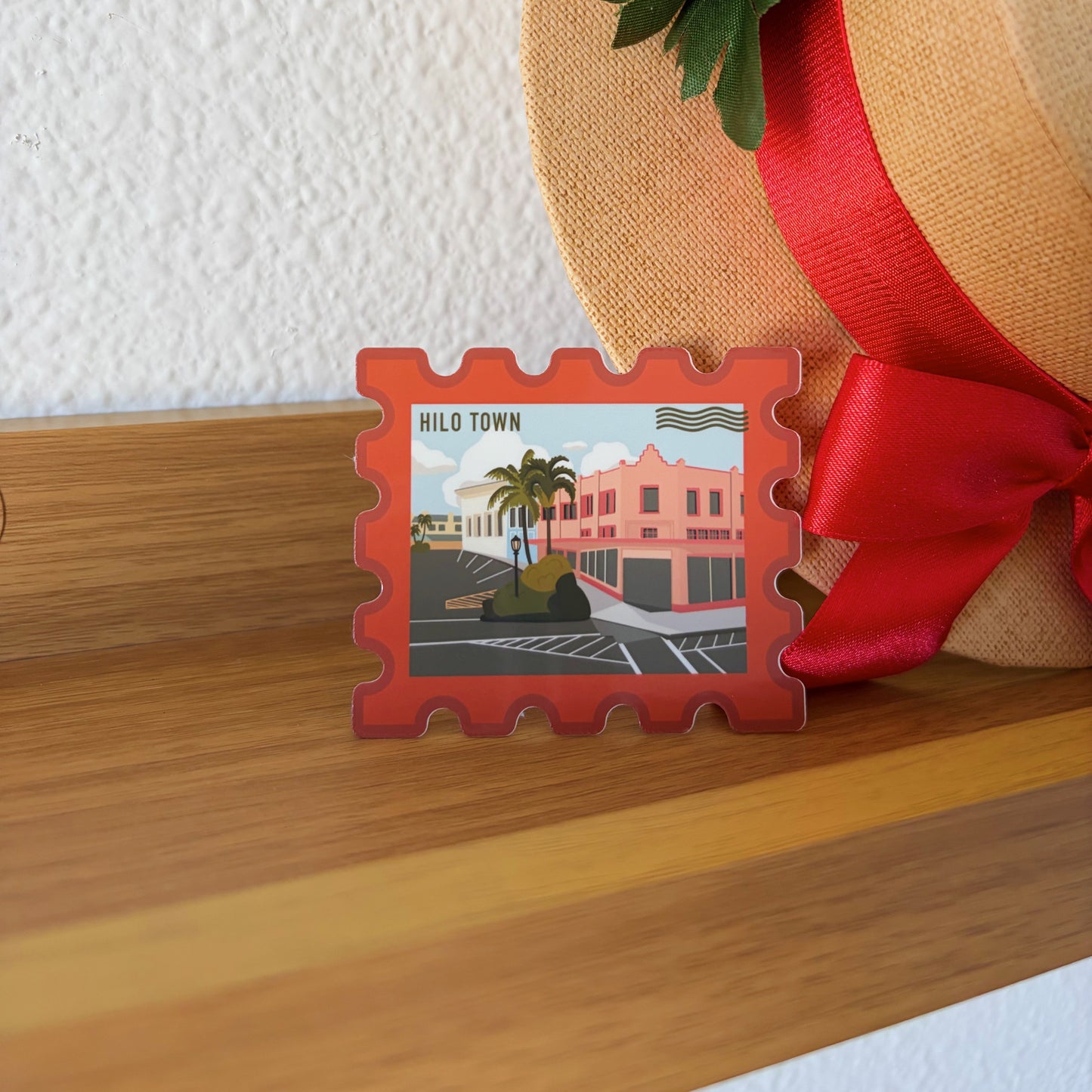 hilo town postage stamp sticker