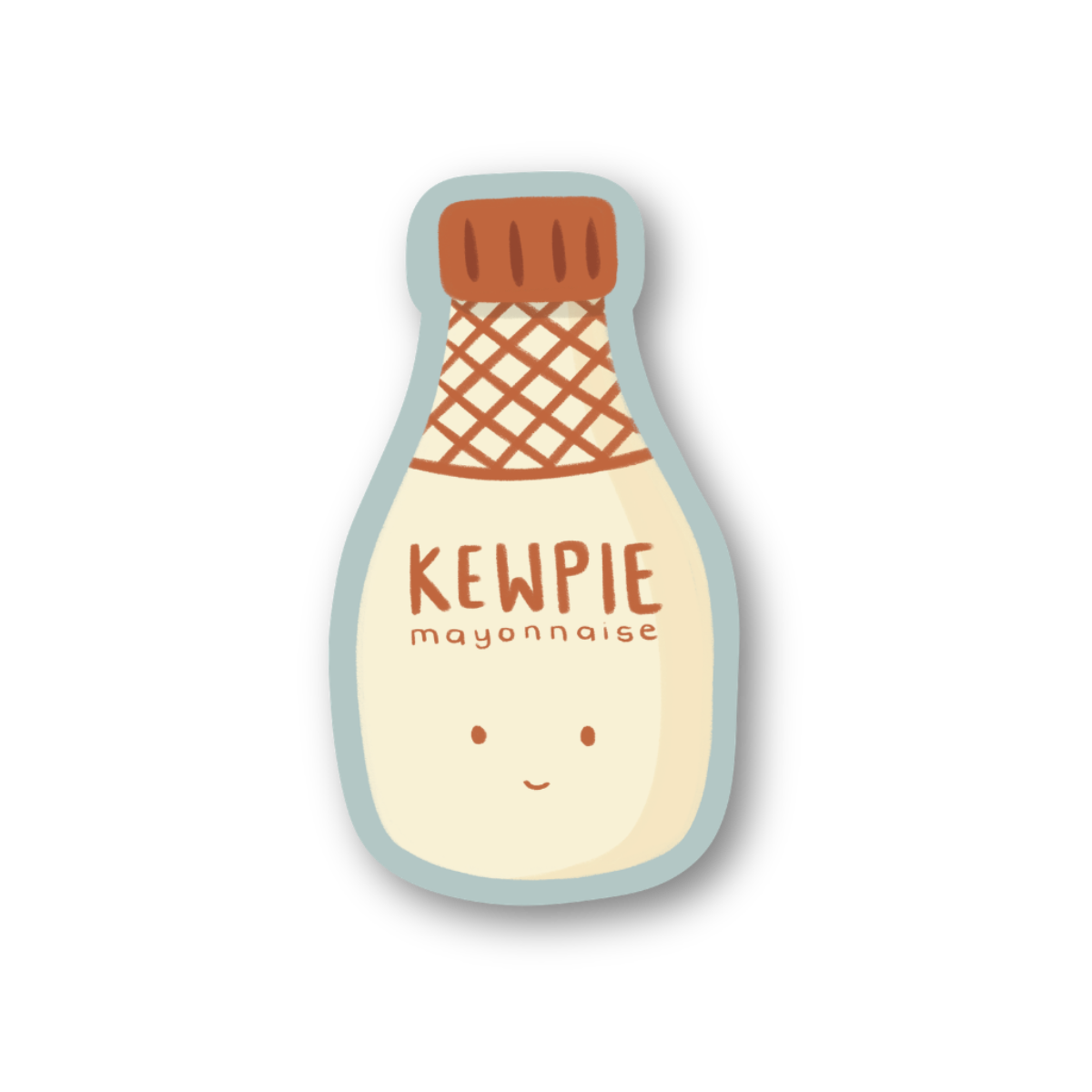 Kewpie mayonnaise bottle-shaped container on a white background