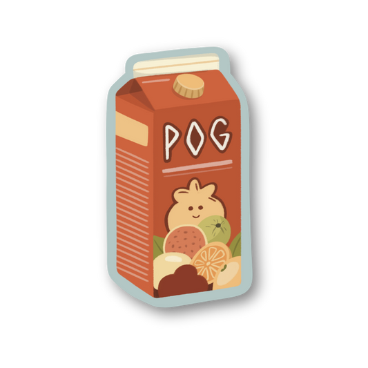 Cartoon-style POG sticker
