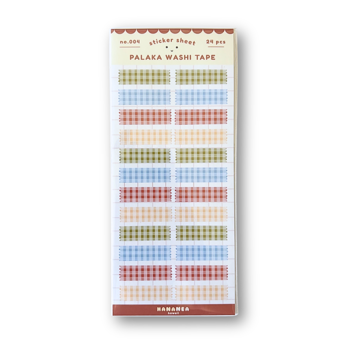 Pack of Palaka Washi Tape with colorful checkered patterns on a white background