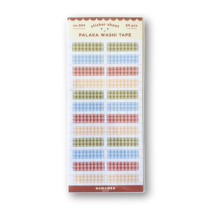 Pack of Palaka Washi Tape with colorful checkered patterns on a white background