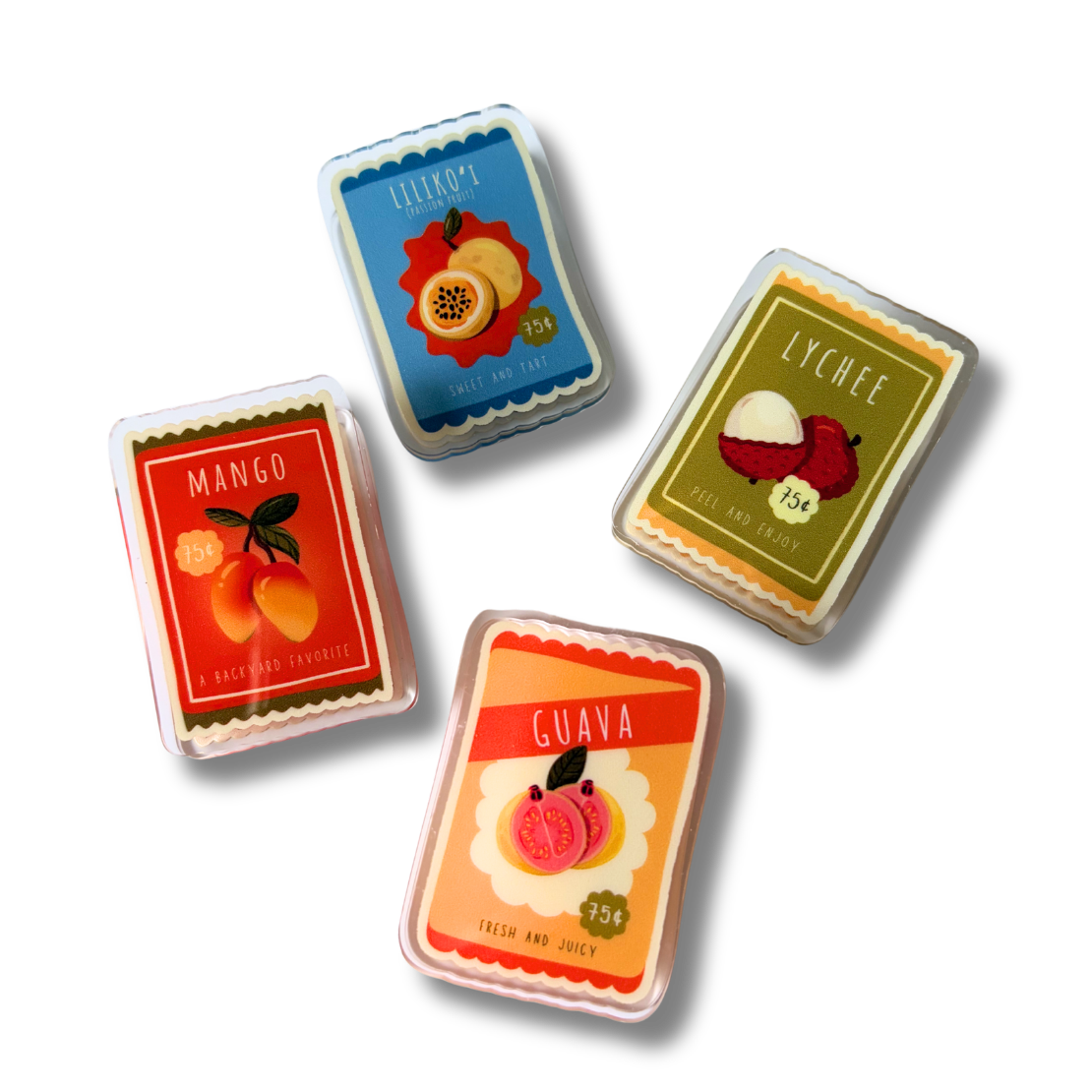 tropical fruit harvest stationery clips