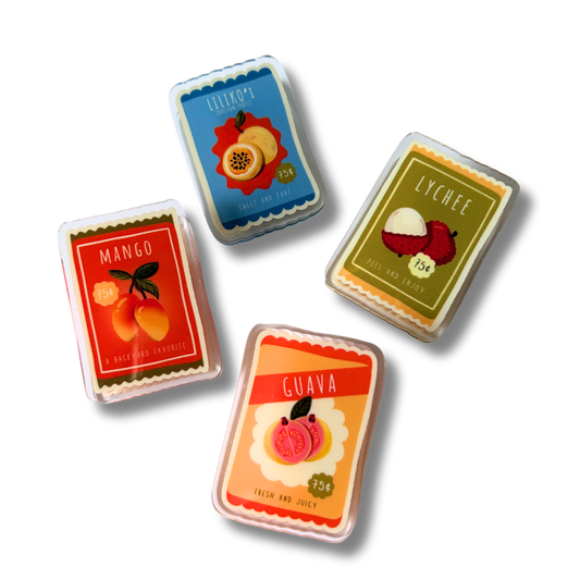 tropical fruit harvest stationery clips