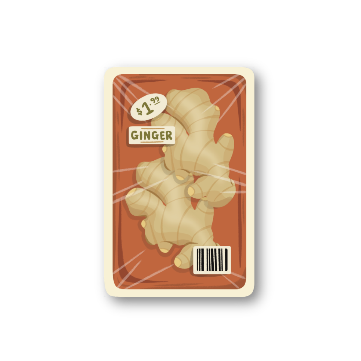 ginger grocery sticker