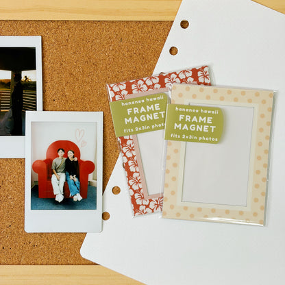 Two personalized frame magnets for 2x3in photos.