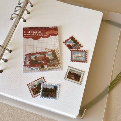 sticker flakes on a journal