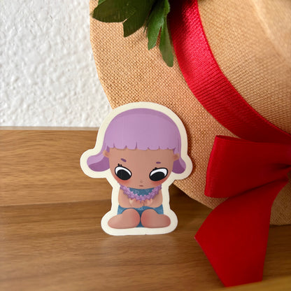 Little Miss Crown Flower Sticker