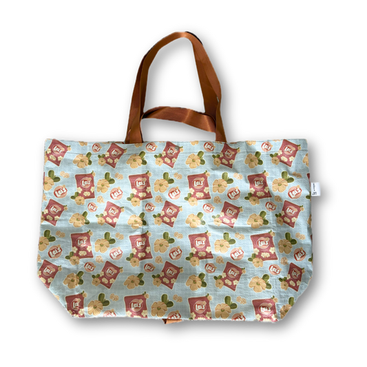 bag with a puakenikeni design