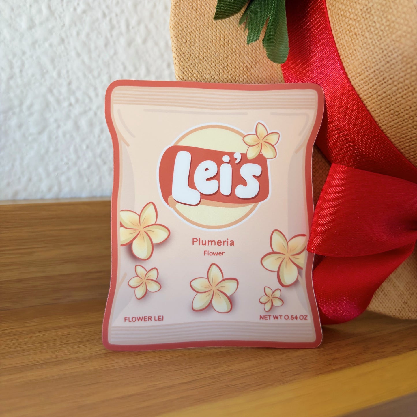 bag of lei's plumeria sticker