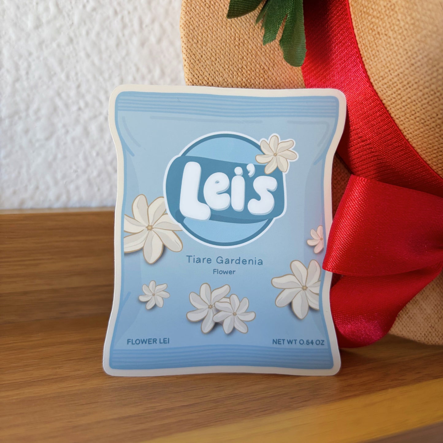 bag of lei's tiare gardenia sticker