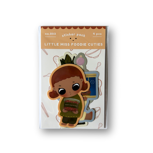 Sticker pack with a character design on a white background