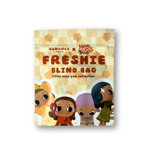 Packaging for a 'Freshie' blind bag featuring cartoon characters on a white background.