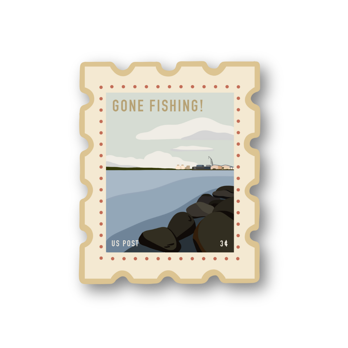 gone fishing sticker