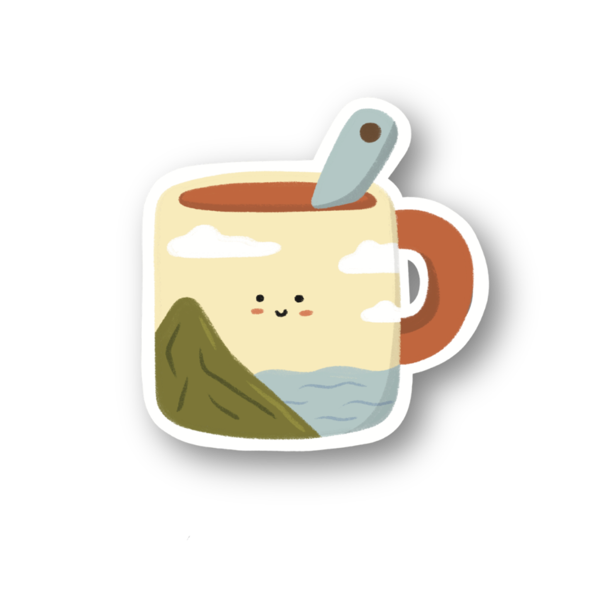 happy cup of coffee sticker