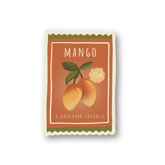 mango seed packet sticker